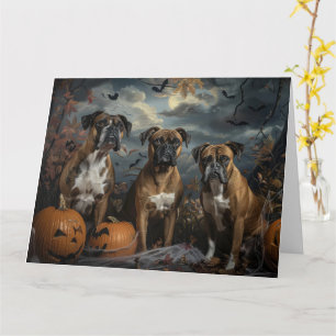 Boxer Halloween Night Doggy Delight Karte