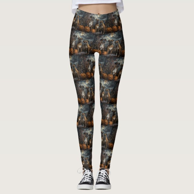 Boxer Halloween Night Doggy Delight Leggings (Vorderseite)