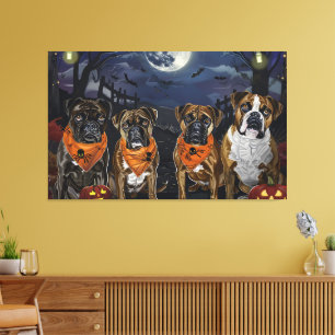 Boxer Halloween Spooky Leinwanddruck