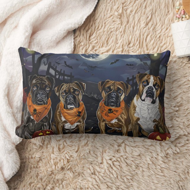 Boxer Halloween Spooky Lendenkissen (Decke)