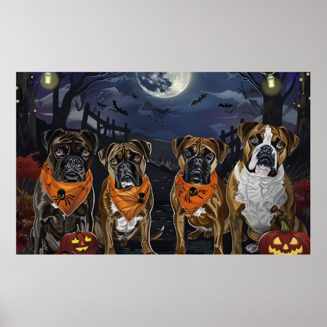 Boxer Halloween Spooky Poster (Vorne)