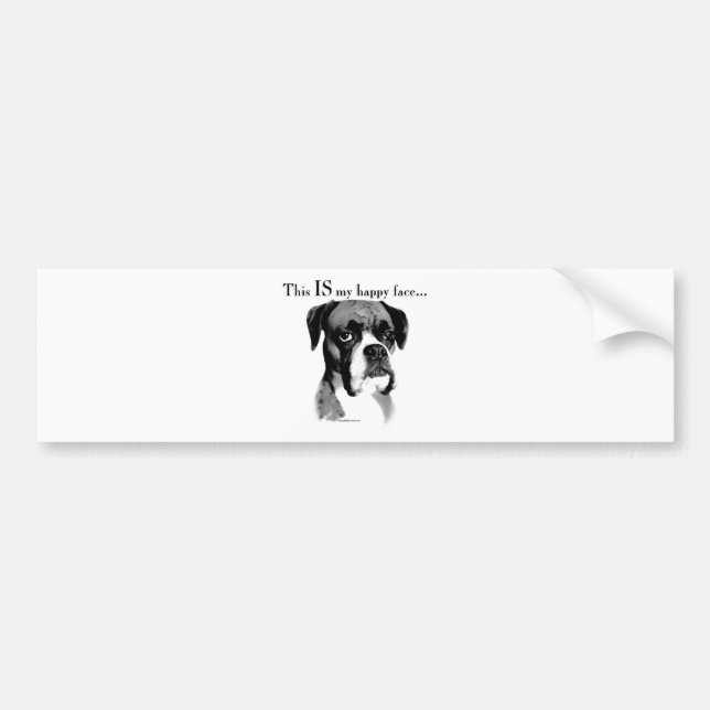 Boxer Happy Face Autoaufkleber (Vorne)