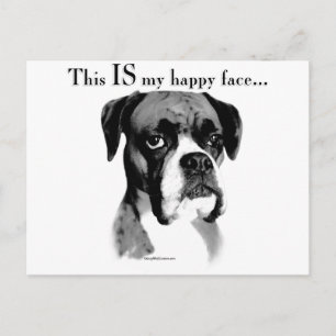 Boxer Happy Face Postkarte