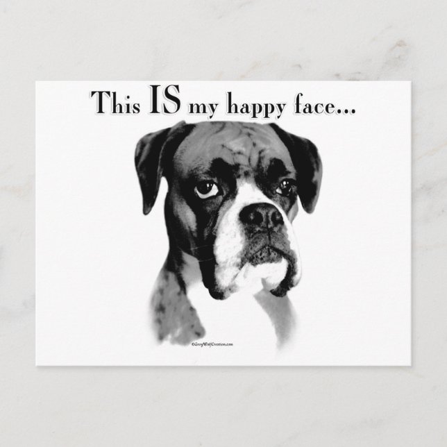 Boxer Happy Face Postkarte (Vorderseite)