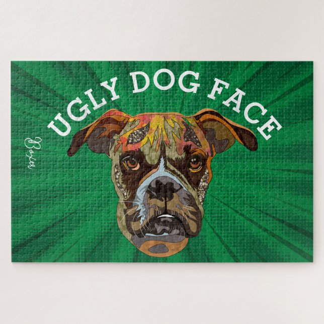 Boxer hässlicher Hund 1000 Stück Jigsaw Puzzle (Horizontal)
