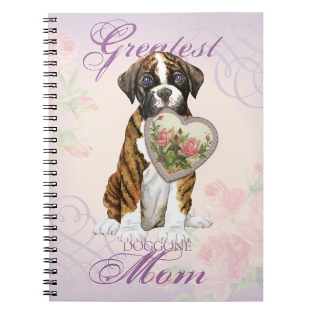 Boxer Heart Mama Notizblock (Vorderseite)