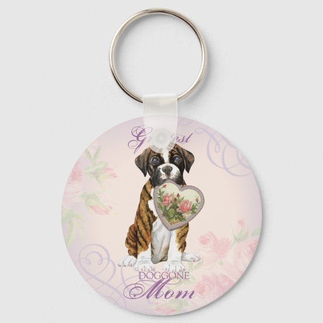 Boxer Heart Mama Schlüsselanhänger (Vorderseite)