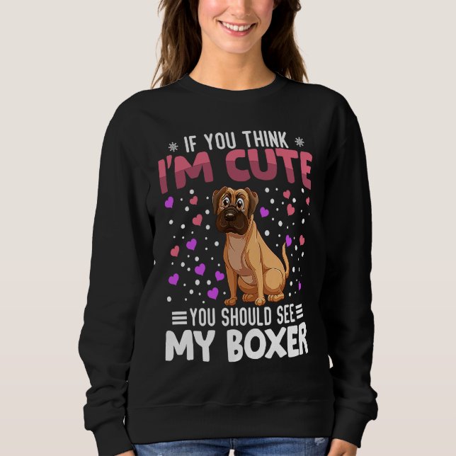 Boxer Heart Valentine's Day Animal For Womens Kids Sweatshirt (Vorderseite)