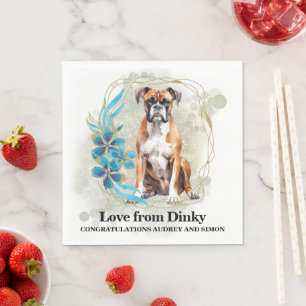Boxer-Hochzeitsservietten mit Foto Serviette