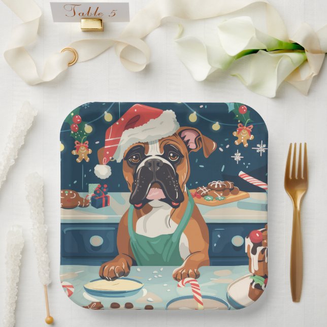 Boxer Holiday Baking: Festliche Weihnachten Pappteller (Hochzeit)