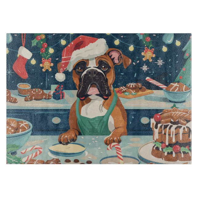 Boxer Holiday Baking: Festliche Weihnachten Schneidebrett (Vorderseite)