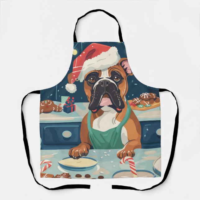 Boxer Holiday Baking: Festliche Weihnachten Schürze (Vorderseite)