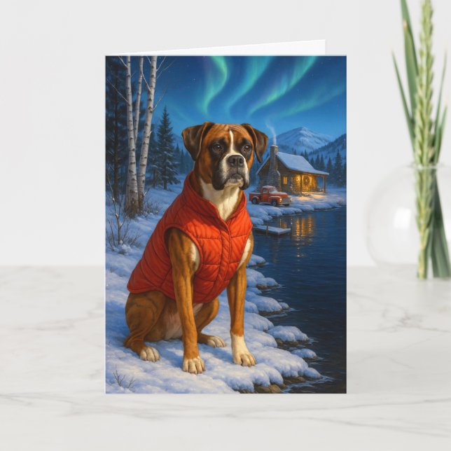 Boxer Holiday Card Feiertagskarte (Vorderseite)
