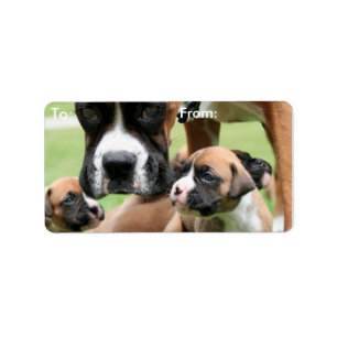 Boxer - Hubschrauber-Mama Adressaufkleber