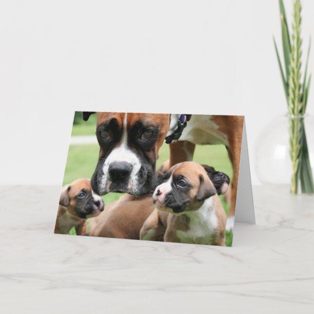 Boxer - Hubschrauber-Mama Karte (Vorderseite)