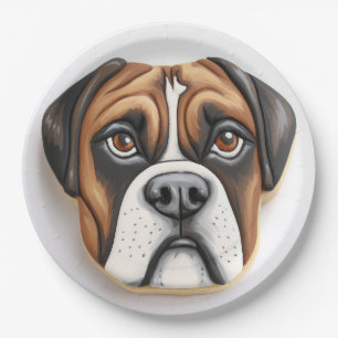 Boxer Hund 3D Inspiriert Pappteller