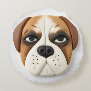 Boxer Hund 3D Inspiriert Rundes Kissen
