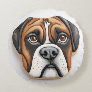 Boxer Hund 3D Inspiriert Rundes Kissen