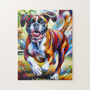 Boxer Hund Acryl Kunst Druck Hundeliebhaber Gesche