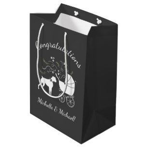 Boxer Hund Baby Dusche Welpe Grau Mittlere Geschenktüte