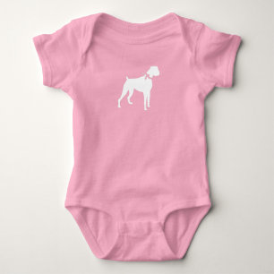 Boxer-Hund Baby Shower Pink Mädchen Strampler