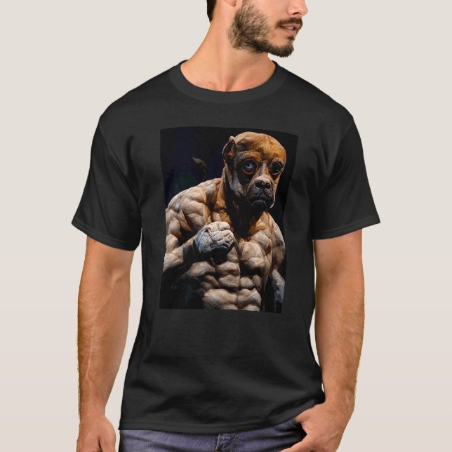 Boxer-Hund-Bodybuilder T-Shirt (Vorderseite)