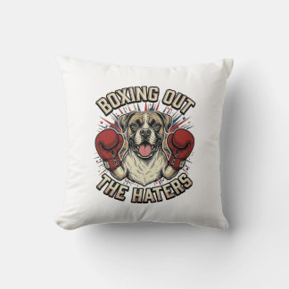 Boxer-Hund boxt die Hasser aus Lustiges T-Shirt De Kissen
