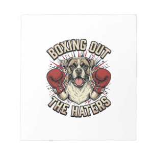 Boxer-Hund boxt die Hasser aus Lustiges T-Shirt De Notizblock