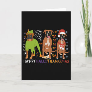 Boxer-Hund Frohes Hallothanksmas Weihnachten Hunde Karte