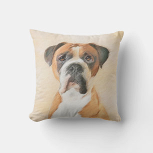 Boxer-Hund-Gemälde unbeschnitten Original-Tierkuns Kissen