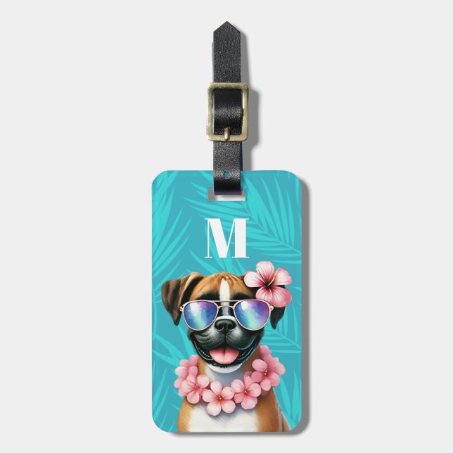 Boxer-Hund-Gepäckanhänger Gepäckanhänger (Vorderseite vertikal)