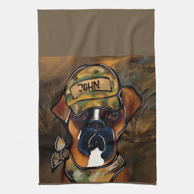 Boxer Hund Geschirrtuch (Vertikal)