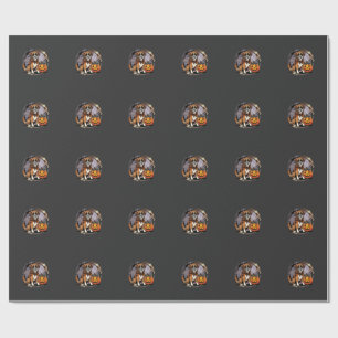 Boxer-Hund Halloween-Kürbis-Sublimation Geschenkpapier
