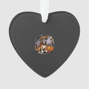 Boxer-Hund Halloween-Kürbis-Sublimation Ornament