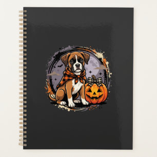 Boxer-Hund Halloween-Kürbis-Sublimation Planer