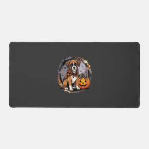 Boxer-Hund Halloween-Kürbis-Sublimation Schreibtischunterlage