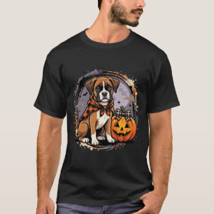 Boxer-Hund Halloween-Kürbis-Sublimation T-Shirt