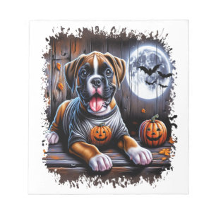 Boxer-Hund Halloween Notizblock