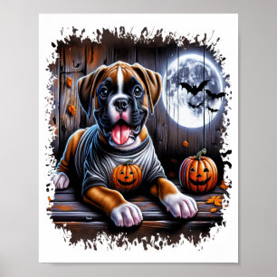 Boxer-Hund Halloween Poster