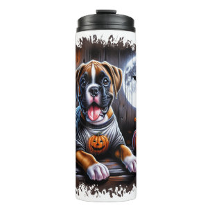 Boxer-Hund Halloween Thermosbecher