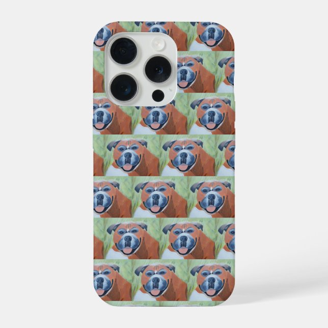 Boxer-Hund-Handytasche iPhone 15 Pro Hülle (Rückseite)