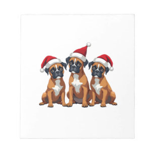 Boxer-Hund hässlicher Sweater Weihnachtslicht Xmas Notizblock