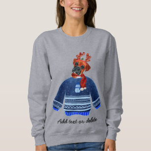 Boxer-Hund hässlicher Weihnachtshund-Mama Sweatshi Sweatshirt
