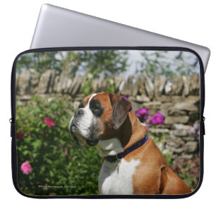 Boxer-Hund in den Blumen Laptopschutzhülle