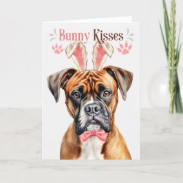 Boxer Hund in den sonnigen Ohren für Ostern Feiertagskarte
