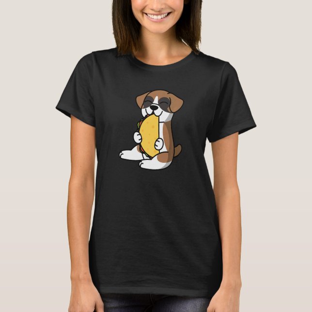 Boxer Hund isst einen Taco-Hund T-Shirt (Vorderseite)