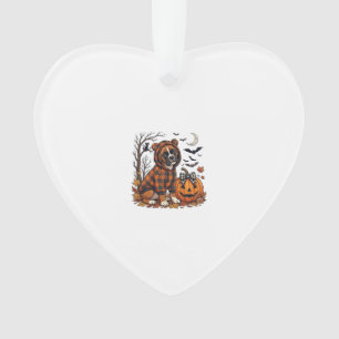 Boxer-Hund Karo-Hoodie Halloween-Kürbis-Fledermäus Ornament