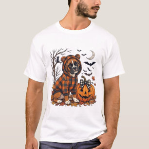 Boxer-Hund Karo Pullover Halloween Kürbis Fledermä