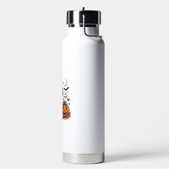 Boxer-Hund Karo Pullover Halloween Kürbis Fledermä Trinkflasche (Links)