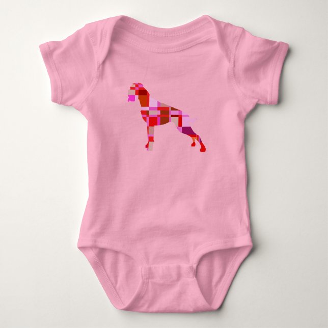 Boxer Hund karro Baby Strampler (Vorderseite)
